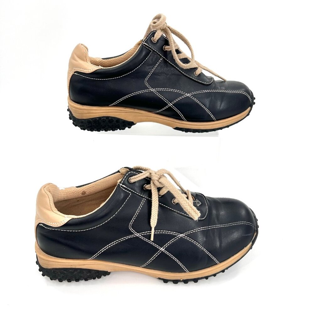 CA COLLECTION BY CARRINI BLACK TAN LEATHER SHOES - 10W - Picture 2 of 12